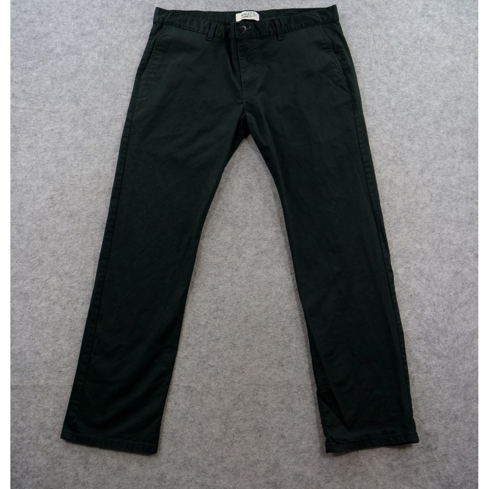 Naked & Famous Pants Chinos Mens 38 Black Slim Stretch Cotton Casual Designer